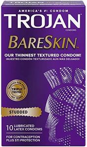 Trojan Studded Bareskin Lubricated Condoms, 10 Count