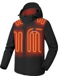 Venustas Men's Heated Jacket with Battery Pack, Windproof Electric Insulated Heated Coat with Detachable Hood