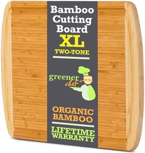 GREENER CHEF 18 Inch Extra Large Bamboo Cutting Board with Lifetime Replacements - Wood XL Cutting Boards for Kitchen - Organic Wooden Butcher Block and Chopping Board for Meat and Vegetables