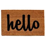 Home & More 100341729NBS Hello Natural/Black Script Doormat 17-Inch X 29-Inch