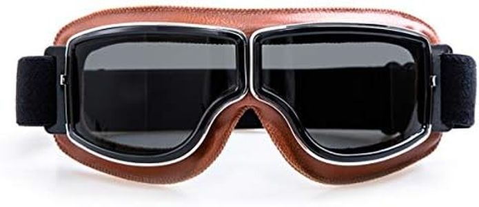 evomosa Motocross Leather Goggles Over The Descriptions Glasses Open or Half Face Helmet women men sunglasses (Copper Frame, Smoke Lens)