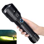 LUXJUMPER Torches LED Super Bright Rechargeable Powerful XHP100 Tactical Flashlights 90000 Lumens 5 Light Modes Zoomable Waterproof Torch for Emergency, Dog Walking, Camping, Hiking