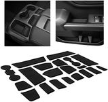 CupHolderHero fits Chevy Silverado 1500 Accessories & GMC Sierra 2014-2022 Premium Custom Interior Nonslip AntiDust CupHolder Insert,Console Liner Mats,20pc Set (CrewCab with BenchSeats)(Solid Black)