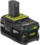 Ryobi P197 Battery ONE + (PLUS) Compatible Replaces P108 Rechargeable Lithium Ion 18 v Volt 4.0 Ah / 72 Wh UL Listed Faster Recharge Single Battery with Fuel Gage