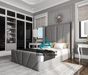 Winged Bed Frame, Ottoman Storage B