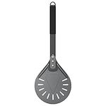 G.a HOMEFAVOR Perforated Turning Pizza Peel, 7 Inch Hard Anodized Aluminum Pizza Paddle with Non-Slip Heat Resistant Handle, Pizza Shovel for Homemade Pizzas Bread