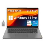 Lenovo Ideapad 3i 14" FHD Laptop, Intel i5-1155G7, 40GB RAM, 2TB SSD, ‎Intel Iris Xe Graphics, Bluetooth, 720P Webcam, WiFi 6, Artic Grey, Windows 11 Pro, 32GB Hotface USB Card