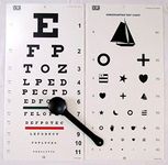 Snellen Eye and Kindergarten Eye Chart 20 Feet with Eye Occluder Combo Pack