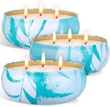 Citronella Candles Outdoor,3 Wick Large Citronella Candle for Patio, Soy Wax Lemongrass Candles Pack of 3, Scented Candles for Indoor Outdoor Garden Backyard Camping Summer Vacation