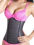 LadySlim by NuvoFit Lady Slim Fajas Colombiana Latex Waist Cincher/Trainer/Trimmer/Corset Weight Loss Shaper Black V2 L