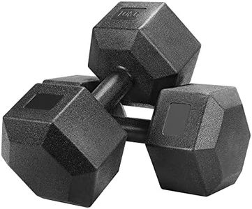 Yaheetech Set di 2 Manubri Esagonale per Palestra Casa in Ferro e Pvc Antiscivolo Nero 2 Pezzi x 10 kg