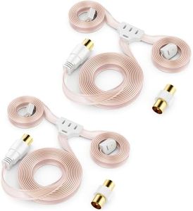 deleyCON 2 Piezas FM Am Antena de Radio FM Antena Dipolo Antena Interior Conector Coaxial de 75 Ohmios Receptor de Alta Fidelidad Sistema Estéreo Sintonizador de FM Antena de Radio