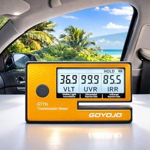 Labs Tint Meter Works on Side Windows, Digital Tint Solar Film Car Transmission Meter with Automatic Calibration, 3-in-1 Solar Film Meter VL UV IR Detection, for Automotive Window Tint Shop Stay Legal