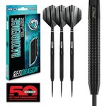 RED DRAGON Razor Edge Black 26g - Tungsten professional steel tip darts set with Dart Flights and Dart Shafts (stems)