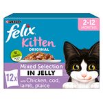 Felix Kitten Mixed Selection in Jelly Cat Food 12x100g, Pack of 4