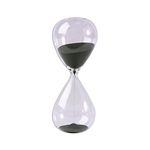 Large Fashion Black Sand Glass Sandglass Hourglass Timer Clear Smooth Glass Measures Home Desk Decor Xmas Birthday Gift (10 Minutes)