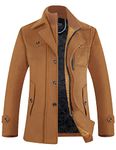 APTRO Men's Wool Pea Coat Trench Coat Winter Jacket Camel M