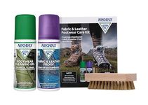 Nikwax FABRIC & LEATHER FOOTWEAR CARE KIT includes Cleaner for Waterproof Shoes & Spray On Waterproofer for Footwear with Shoe Brush, Highly Effective Cleaning and Waterproofing Footwear Products