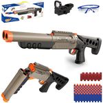 Double Barrel Soft Foam Dart Blaster Toy with 40 Soft Bullets and 12 Ejecting Shells - Air Pump with Scope, Christmas Halloween Birthday Gifts for Teens Youth 8+ Year Old Boys