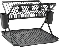 Brabantia Foldable Dish Drying Rack, Large, Dark Grey