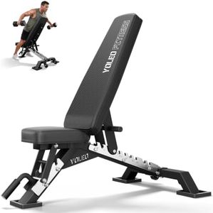 YOLEO Commercial Adjustable Weight Bench 2315LB ASTM Certified – 80% Pre-Assembled Heavy Duty Workout Bench for Home Gym, Decline/Flat/Incline Bench Press(Black)