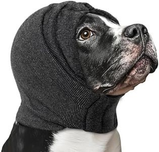 NACOCO Dog Calming Hoodie Adjustable - Anti-Slip Hematomas Noise No Shake Head Wrap Ear Covers Muffs for Dogs Anxiety Relief Noise Canceling Protection Fireworks Grooming Medium (Grey,L)