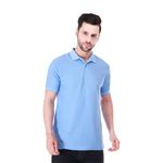 FABARROE Men's Blend Cotton Rich Polo T Shirt | Spread Collar Tshirts | Half Sleeves | Plain - Regular Fit (Blue-M)