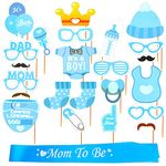 Baby Shower Photo Booth Props Baby Shower Decorations for Boy Gender Reveal Photo Booth Props Mom to Be Sash Its a Boy Decorations for Baby Shower