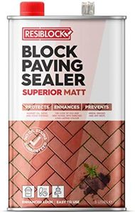 Resiblock Superior Block Paving Sealer – Easy To Apply – Resistance to De-icing Salts – Matt Finish – 5 Litre