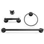 Dorence | 4-Piece Bathroom Hardware Set | Bathroom Towel Bar | Bath Accessories Sets for Bathroom | Bathroom Accessory | Bathroom Fixtures (Matte Black)