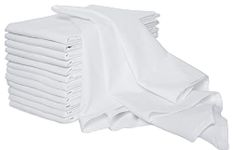 Amour Infini Flour Sack Towels White |12 Pack | 28 x 28 Inch | Multi-use Kitchen Towels, Dish Towels, Cloth Napkins |100% Ring Spun Cotton | Highly Absorbent Tea towels for embroidery