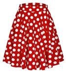 EXCHIC Women's Basic Skirt A-Line Midi Dress Casual Stretchy Skater Skirt (M, Polka Dot-3)