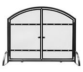 Pleasant Hearth Harper Arched Fireplace Screen with Doors, Black