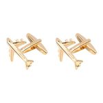 The Tie Hub Gold Aeroplane Cufflinks For Men