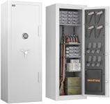 40-Min Fireproof Gun Safe (1200°F) - Quick Access Rifle/Pistol Safe, Heavy-Duty Fire Resistant Gun Cabinet for Home Valuables (White, 13.18cu.ft)