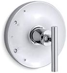 KOHLER Purist® Rite-Temp(R) shower valve trim with lever handle, temperature control, temperature memory, polished chrome, K-TS14423-4-CP