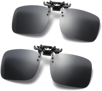 Musivon Clip On Sunglasses Fit on Glasses - Polarized Flip Up Driving Glasses for Men Women (2 Pack)