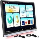 Car Tvs for Back Seat,2G+32G Headrest Monitor Tablet with 12.4" Touch Screen,Portable TV Headrest Video Player for Camping,Support 4K/WiFi/Bluetooth/HDMI in/Out/USB/FM