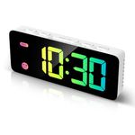 ORIA Digital Alarm Clock, 5.8'' RGB Alarm Clock Bedside, Compact Clock with 8 Color Modes, 4 Dimmable Brightness, 3 Adjustable Volume, Snooze, 12/24H Alarm Clock for Bedroom (1.5m USB Cable Included)