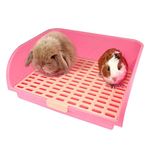 Hamiledyi Large Rabbit Litter Box Corner Bedding Box Chinchilla Toilet Trainer Square Potty Pet Pan for Adult Guinea Pig, Galesaur.Ferret and Other Animals