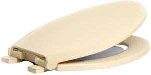 Centoco 3800SC-106 Elongated Plastic Toilet Seat with Safety Close, Light Weight Residential, Bone