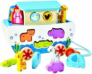 Hape E8049 Wooden Pull - A - Long Noah's Ark Pull Toy