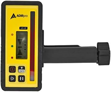 Adir Universal Rotary Laser Detector with Rod Clamp, Digital Laser Receiver with Dual LCD Display for Adir, Spectra, Leica, and Other Top Brand Rotary Red Lasers, 300m Range (LD-10)