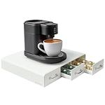 Navaris Coffee Capsule Triple Drawer - Coffee Pods Holder Storage Drawer - Space-Saving Coffee Machine Pod Organiser for Kitchen - Coffee Pod Tray Fits up to 48 Cups - White