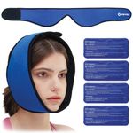 WORLD-BIO Face Ice Pack for Wisdom Teeth, Jaw Ice Pack Wrap with 4 Reusable Gel Hot Cold Compress Therapy Packs, TMJ Pain Relief, Jaw Surgery, Cosmetic Injections, Dental Implants, Migraine, Chin Pain