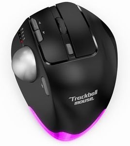 Ergonomic Mouse Wireless, Bluetooth 2.4GHz Trackball Mouse with Precision Tracking and 5 Adjustable DPI,RGB Programmable Carpal Tunnel Mouse Compatible with Computer,Mac,Windows,Laptop Black