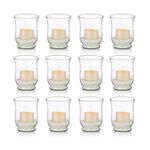 Glasseam Hurricane Candle Holder Glass: Set of 12 Pillar Candle Holders for Pillar Candles Clear Votive Candle Holder Modern Floating Candle Holders for Table Tealight Holders for Wedding Centrepiece