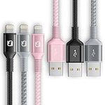 iPhone Charger Cable 6FT,3 Pack [Apple MFi Certified] USB A to Lightning Cables, Fast iPhone Charging Cord Nylon Braided iPhone Cables Compatible with iPhone 14/13/12/11/Pro/Max//Plus/8/iPad/iPod