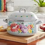 The Pioneer Woman Sweet Rose 6.4-Quart Enamel on Steel Dutch Oven with Lid (Sweet Romance Blossoms)