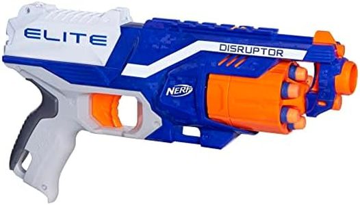 NERF - Elite - Disruptor Blaster - Slam-fire action - 6-dart rotating drum - 6 official Nerf Elite Darts - Outdoor Games and Toys for Kids - Boys and Girls - Ages 8+